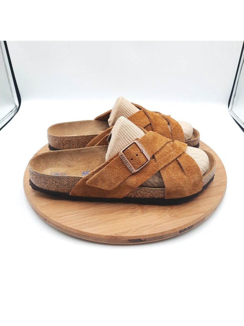 Birkenstock Lugano Womens Size 42 US 11 Sandals Mink Brown Suede Soft Footbed